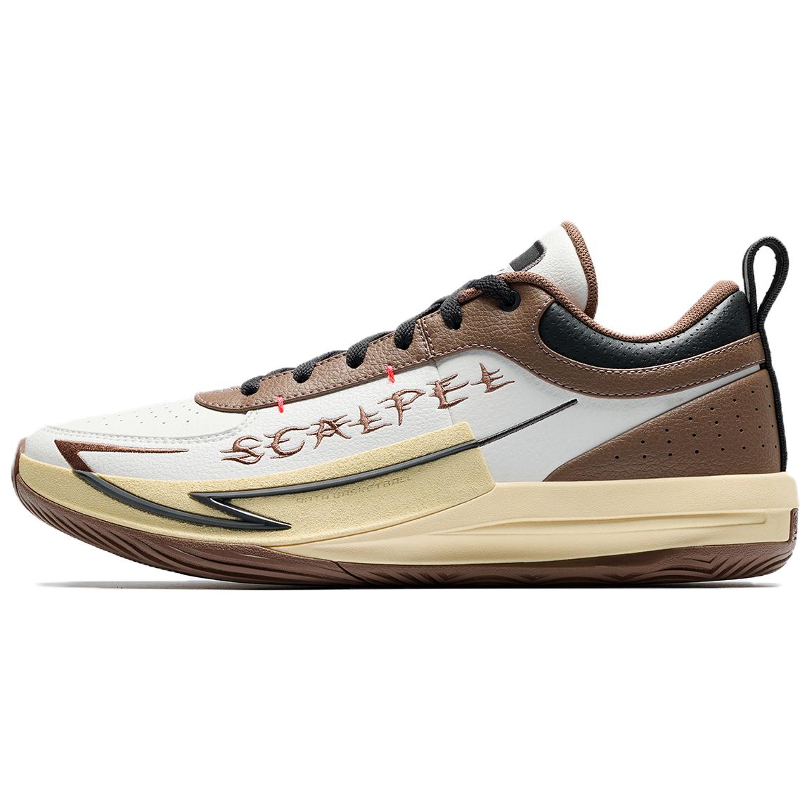 

ANTA Фенгманг 1 амортизирующие нескользящие износостойкие низкие баскетбольные кроссовки мужские white brown