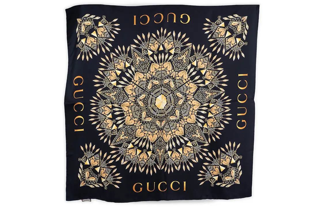 

GUCCI Шелковый шарф унисекс черный