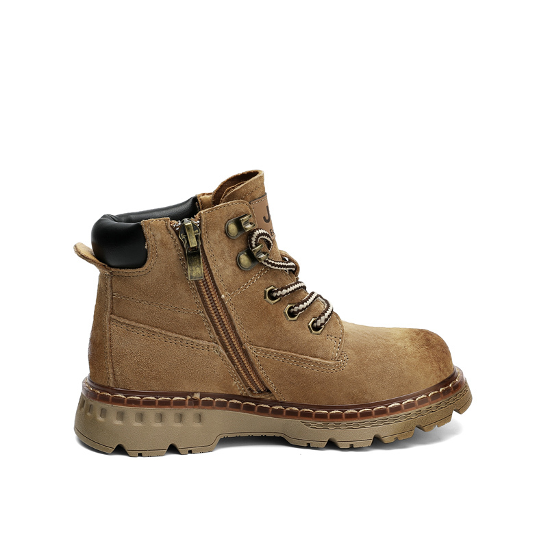 Кожаные ботинки Mid top для подростков из свиной кожи, устойчивые к истиранию и скольжению Jeep, хаки — фото 4