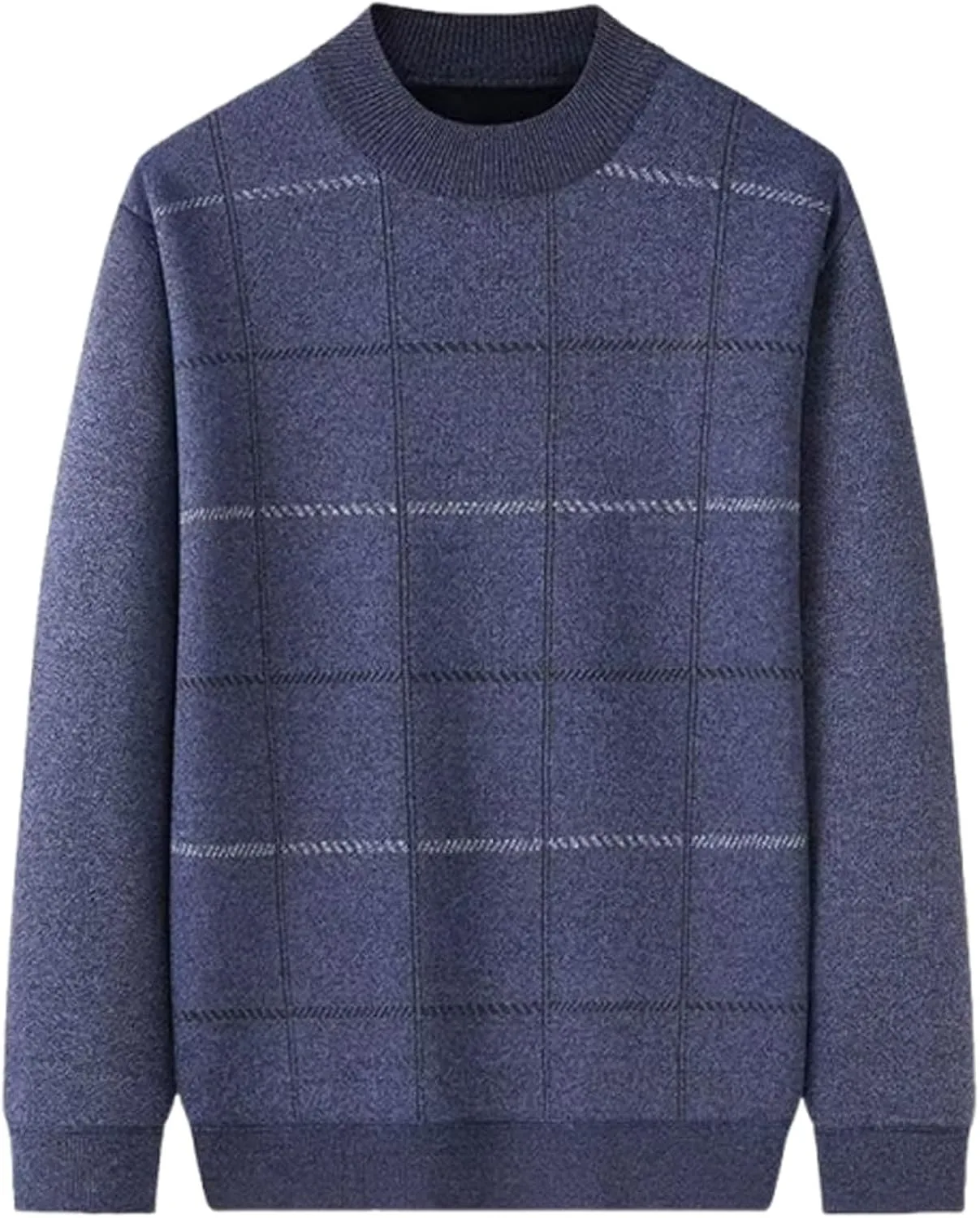 

Мужской свитер-пуловер с длинными рукавами Slim Fit, утепленный флисом