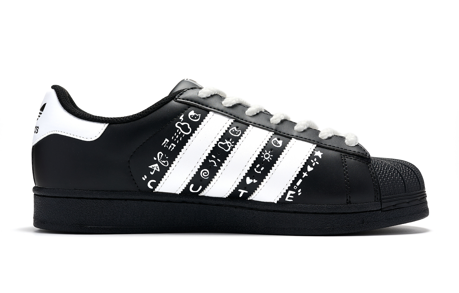 Adidas Originals Superstar 2 Kitten Tale устойчивые к истиранию низкие кроссовки для скейтбординга мужские black white — фото 3