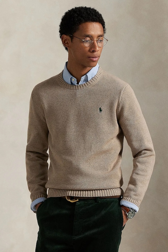 

Хлопковый свитер Polo Ralph Lauren, коричневый