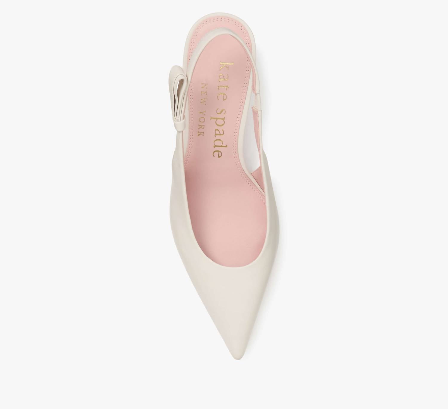 Туфли Riley Slingback из гладкой кожи на каблуке-рюмочке кремового цвета Kate Spade — фото 4