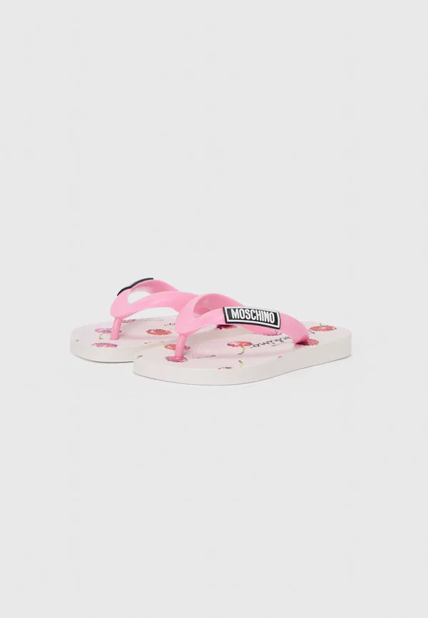Сандалии с т-образным ремешком Moschino, Pink/Black/White/Red/Green — фото 2