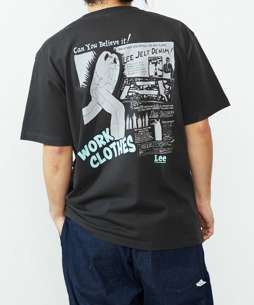 

Футболка с принтом на спине Lee, угольно-серый