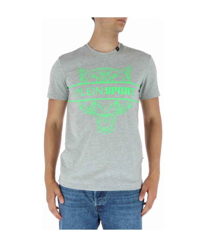 

Синяя футболка с короткими рукавами и принтом Plein Sport, серый, Синий, Синяя футболка с короткими рукавами и принтом Plein Sport, серый