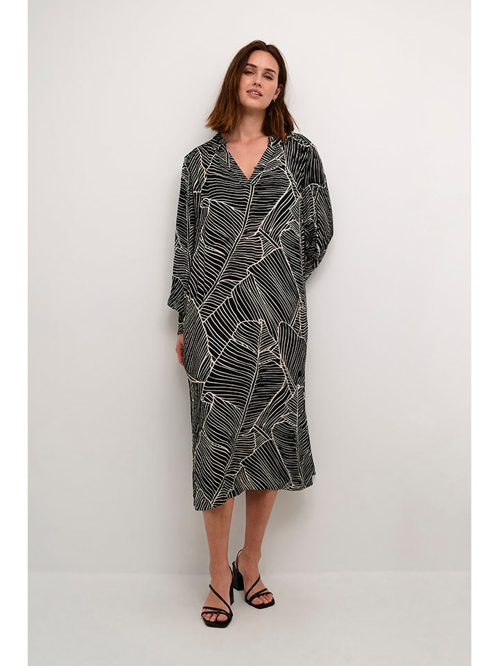 

Платье до колена Kaffe, черный/белый