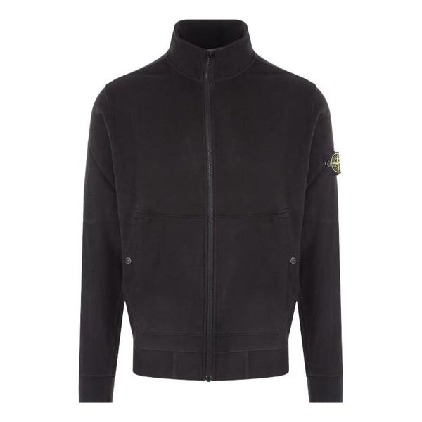 

Куртка logo patch zip-up jacket 'black' Stone Island, черный