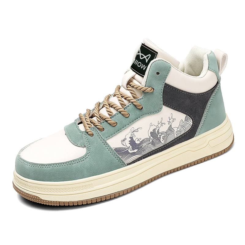 

MIIOW Мидтоп скейтборд кроссовки мужские светло-зеленые, цвет Light Green