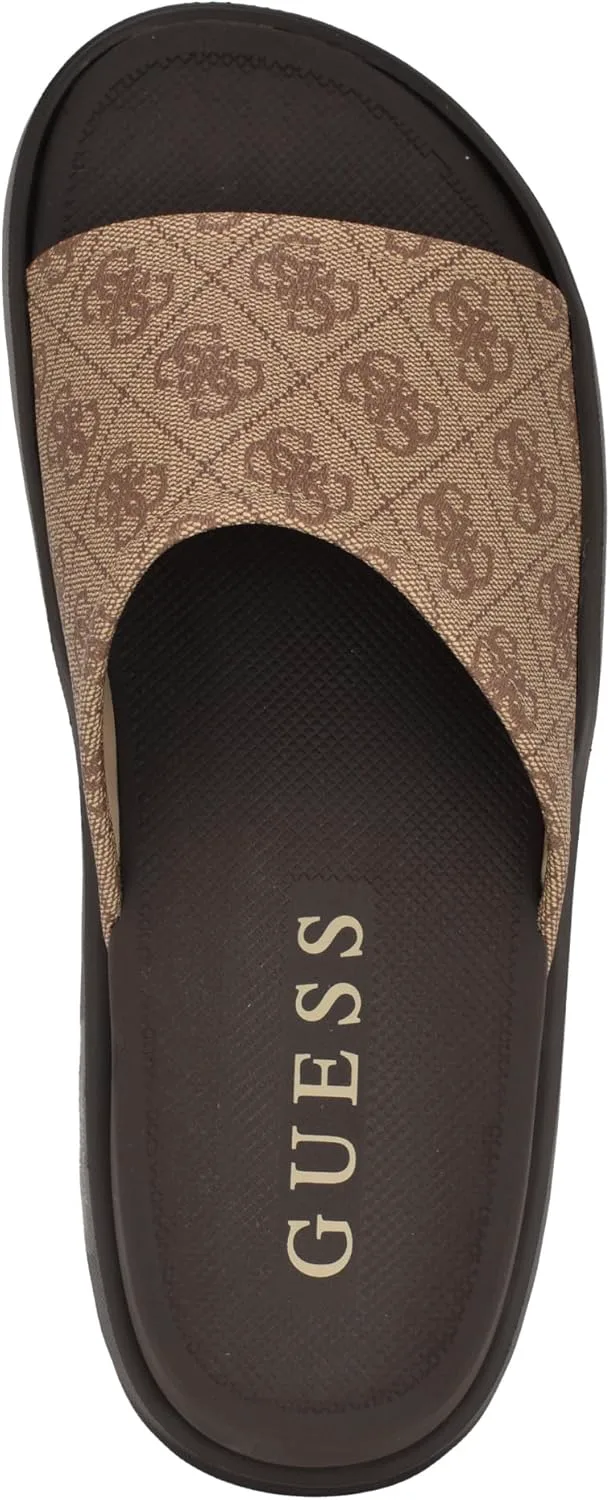 Шлепанцы GUESS mens Magaria, светло-коричневый — фото 2