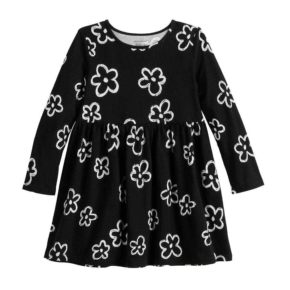 

Платье с длинными рукавами и принтом Jumping Beans для девочек и малышей Jumping Beans, цвет Floral Black White