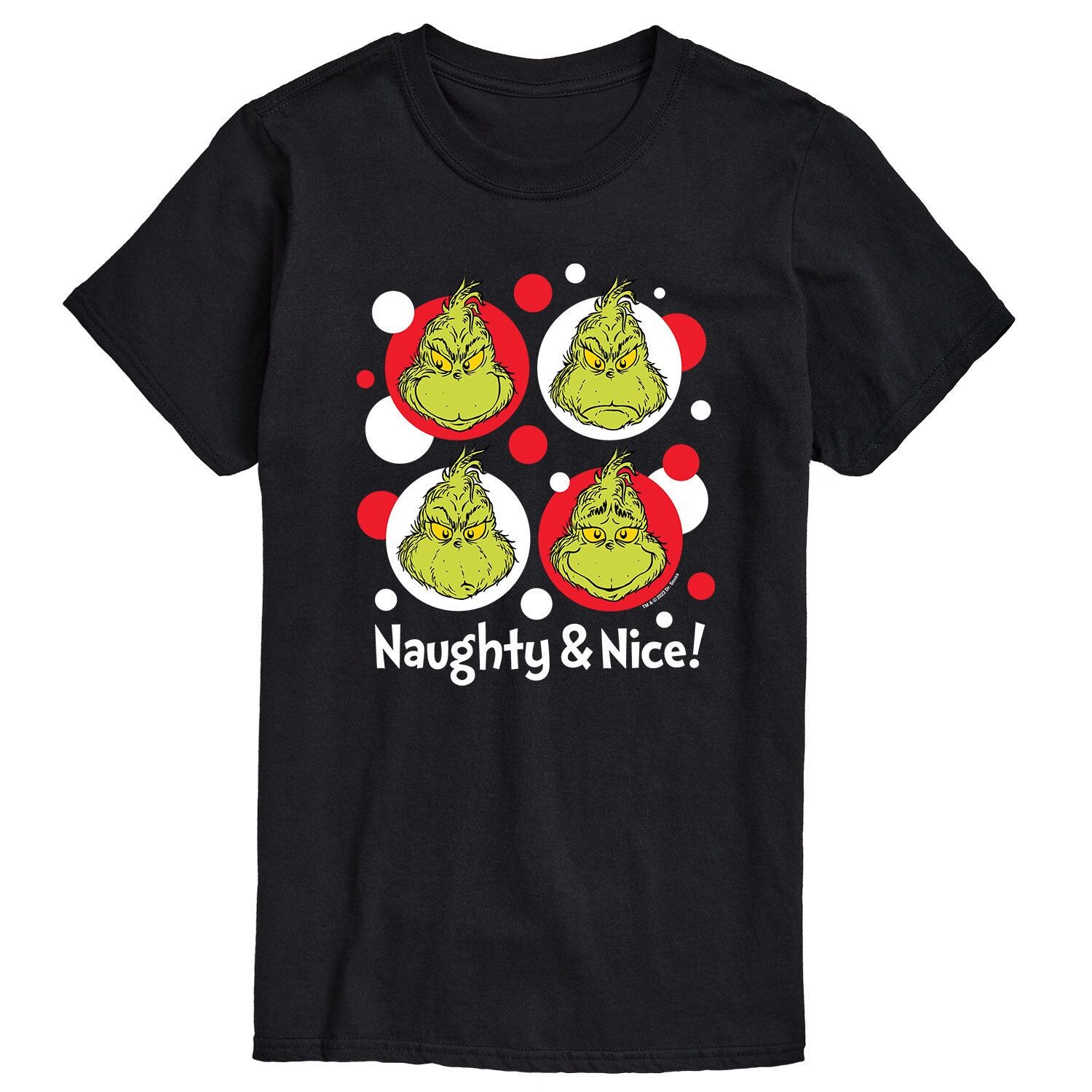

Футболка Big & Tall Grinch, Naughty And Nice License, черный