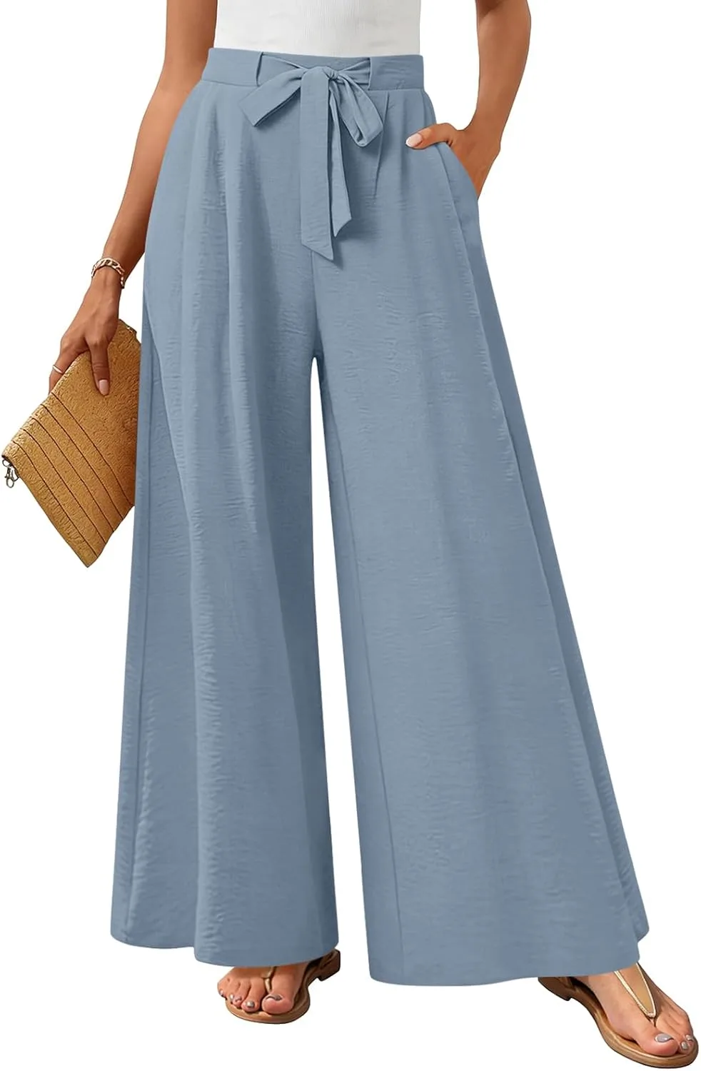 

Anyhold женские широкие брюки с высокой талией и карманами