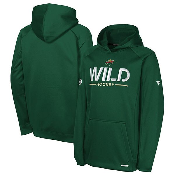 Молодежная зеленая толстовка Minnesota Wild Authentic Pro Rink Raglan Fanatics — фото 2