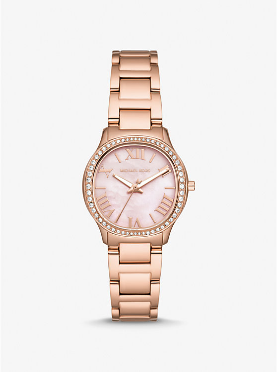 

Миниатюрные часы цвета розового золота с шалфеем и паве Michael Kors, золотой