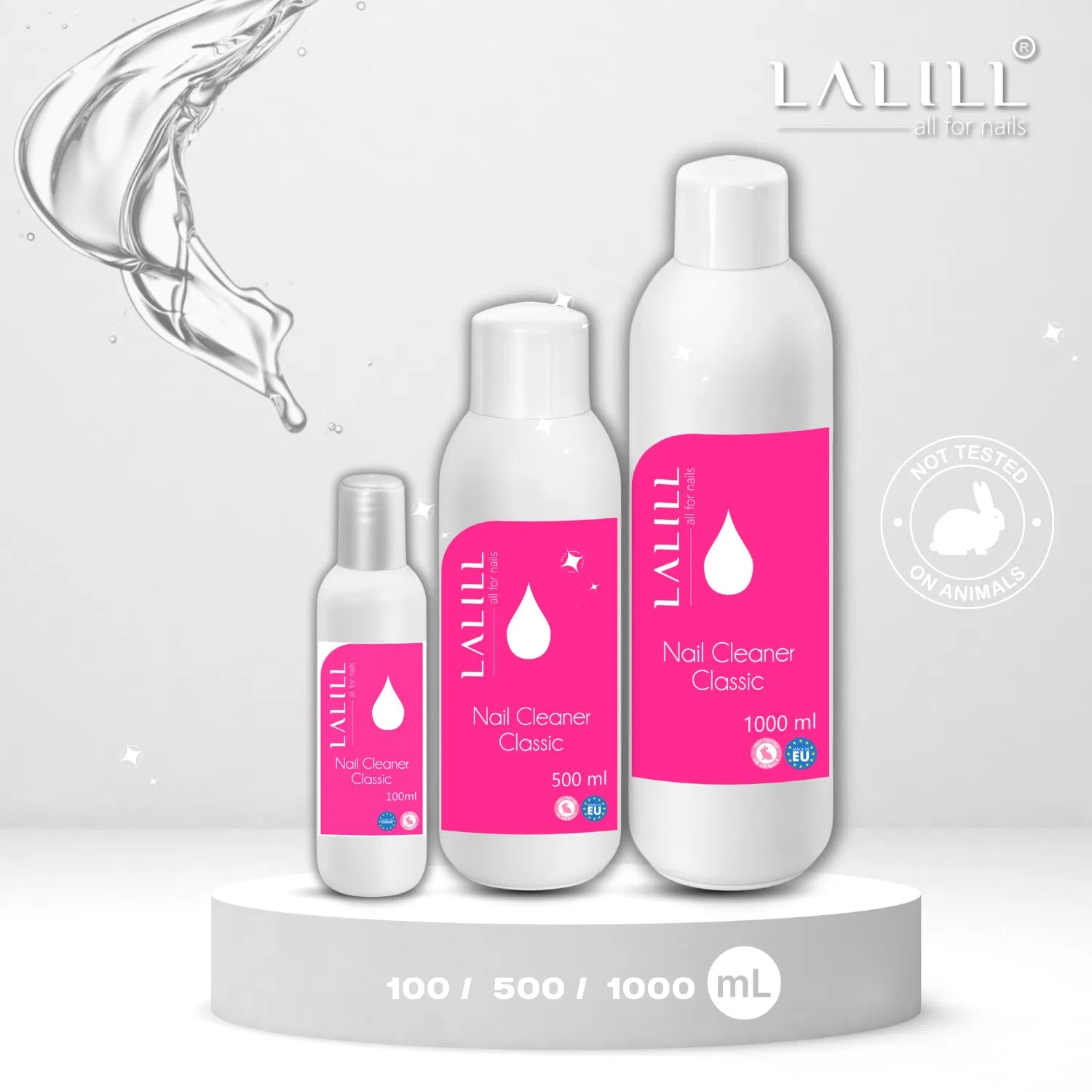 Набор Lalill Nail Cleaner 1000 мл: обезжириватель для ногтей с ватными дисками Lalill — фото 2