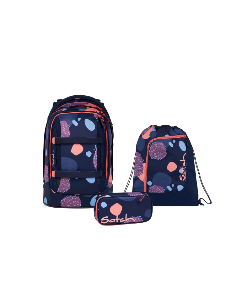 

Satch Набор школьных рюкзаков PACK Coral Reef, 3 предмета, сине-розовый