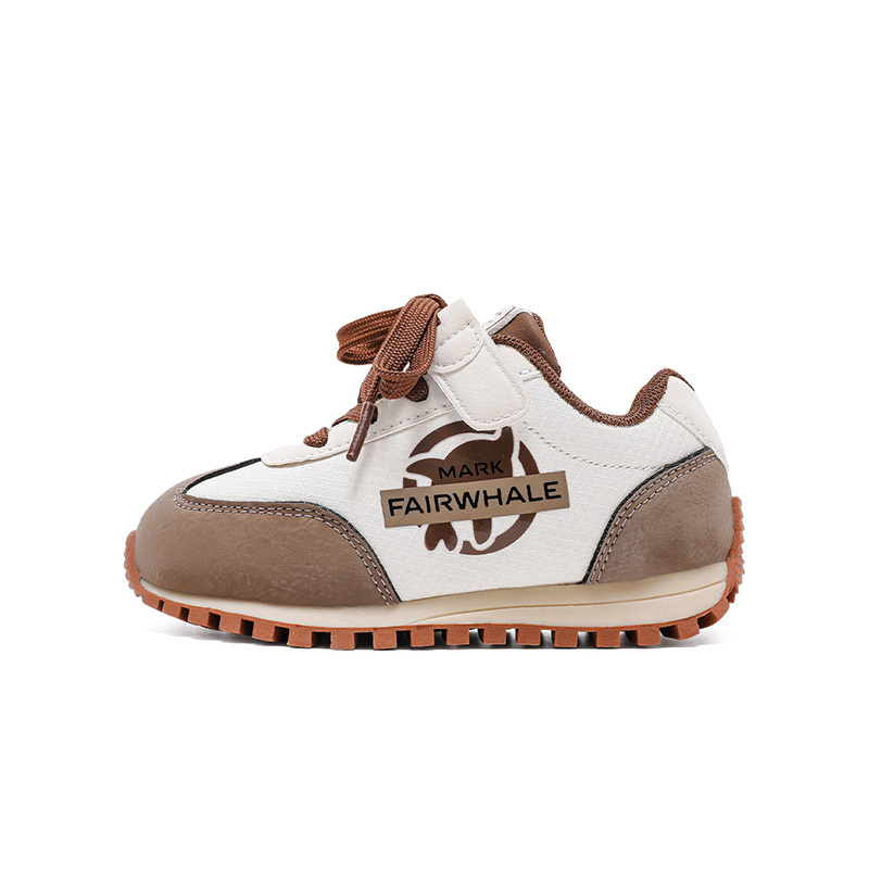 

Противоскользящие износостойкие низкие детские повседневные кроссовки для детей Fairwhale, коричневый