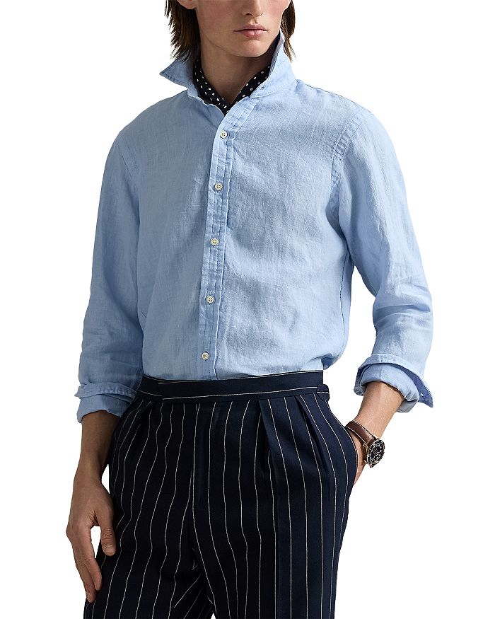 

Классическая льняная рубашка Polo Ralph Lauren, синий