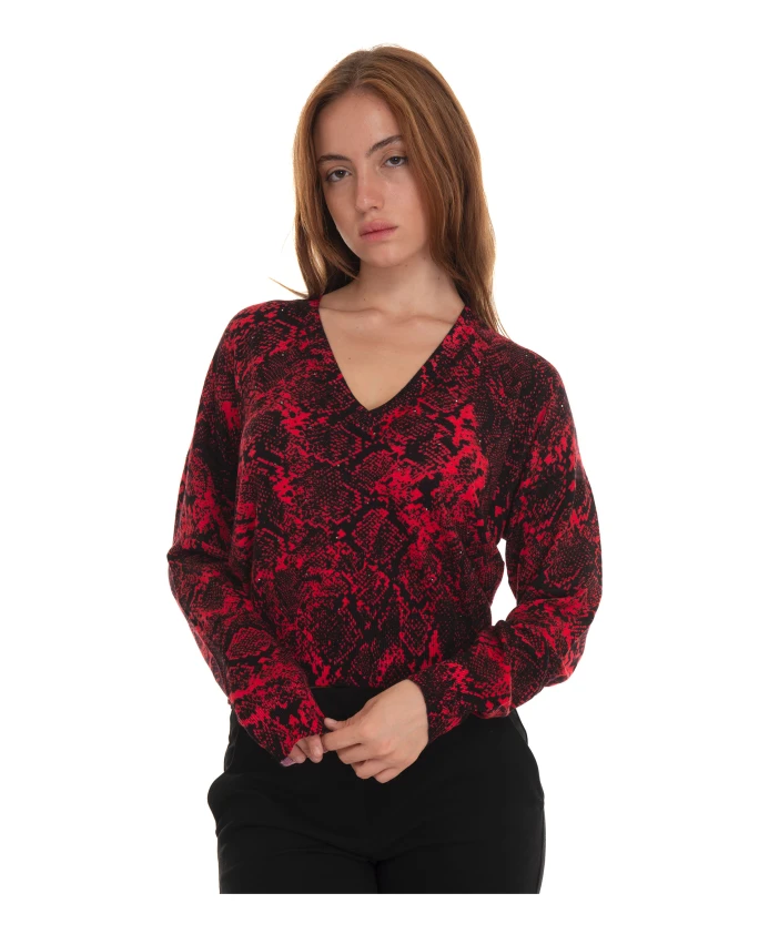 

Пуловер с V-образным вырезом Liu Jo, красный