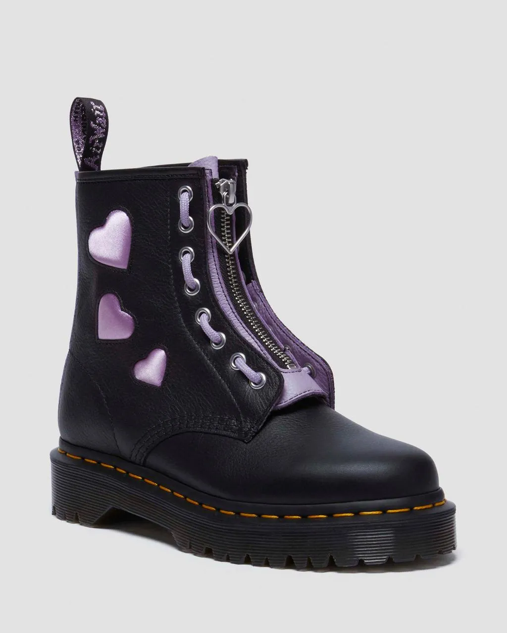 

Dr. Martens 1460 Сапоги из атласа Virgina Lux на шнуровке с молнией в форме сердца