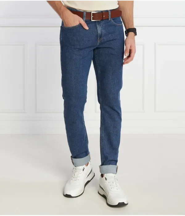 Узкие джинсы среднего синего цвета slim fit Calvin Klein, синий — фото 3