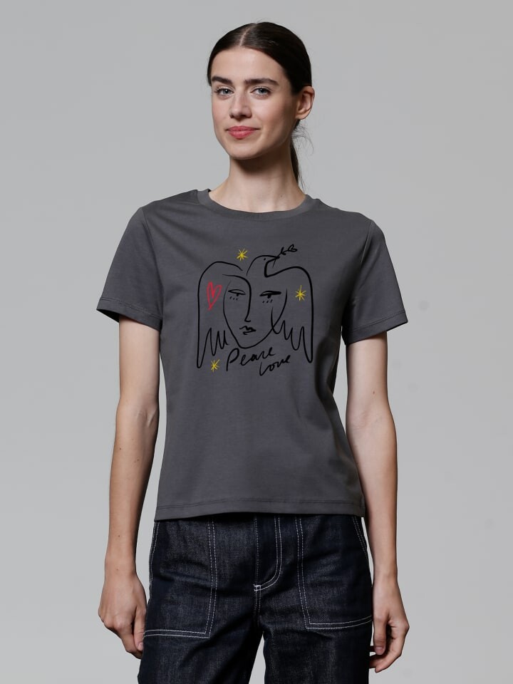 

Футболка wat Apparel T-Shirt Peace Love, серый