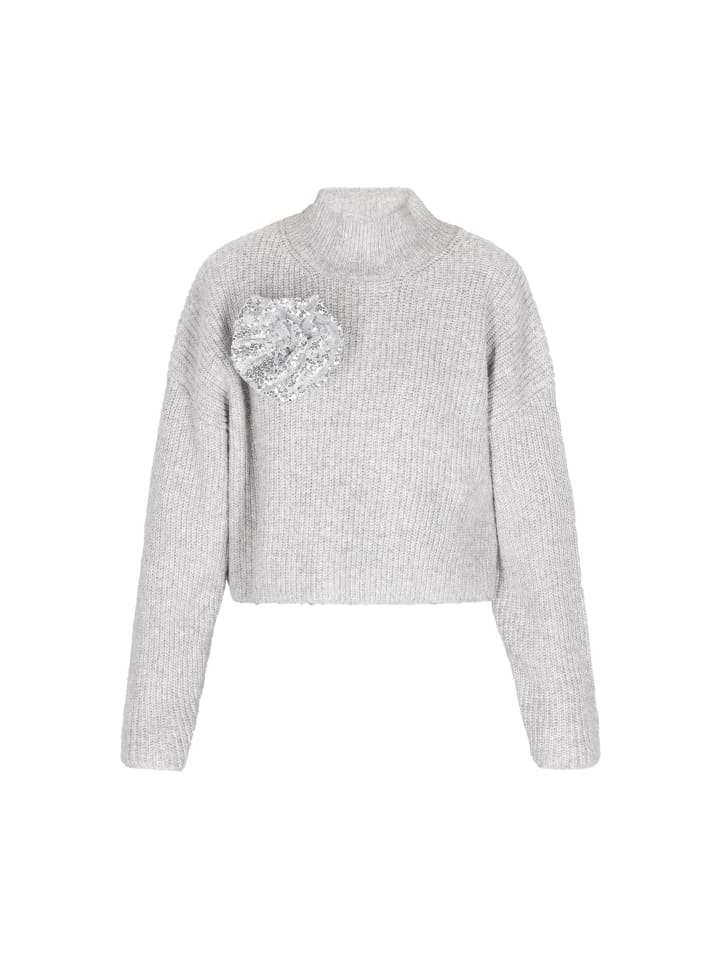 

DreiMaster Женский свитер серого меланжевого цвета