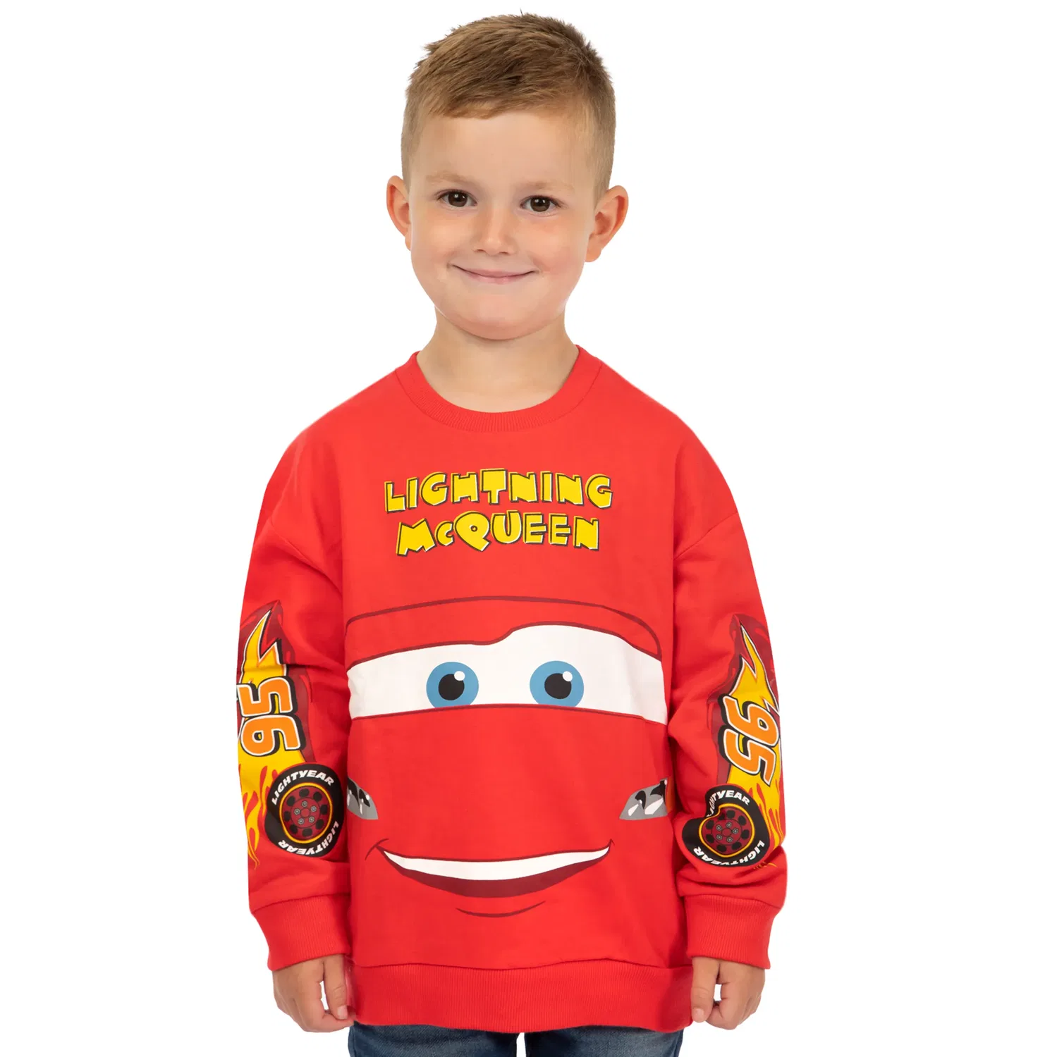 Детский свитшот Disney Cars с Молнией Маккуин, красный — фото 3