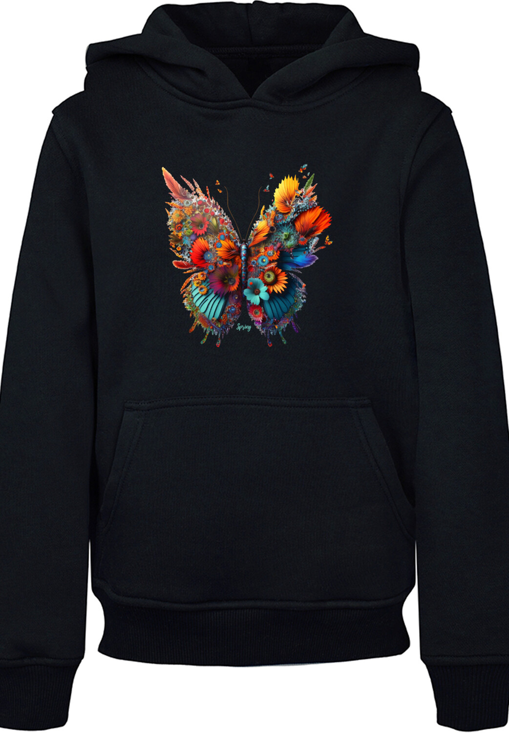 

Пуловер F4NT4STIC Hoodie Schmetterling Blumen, черный
