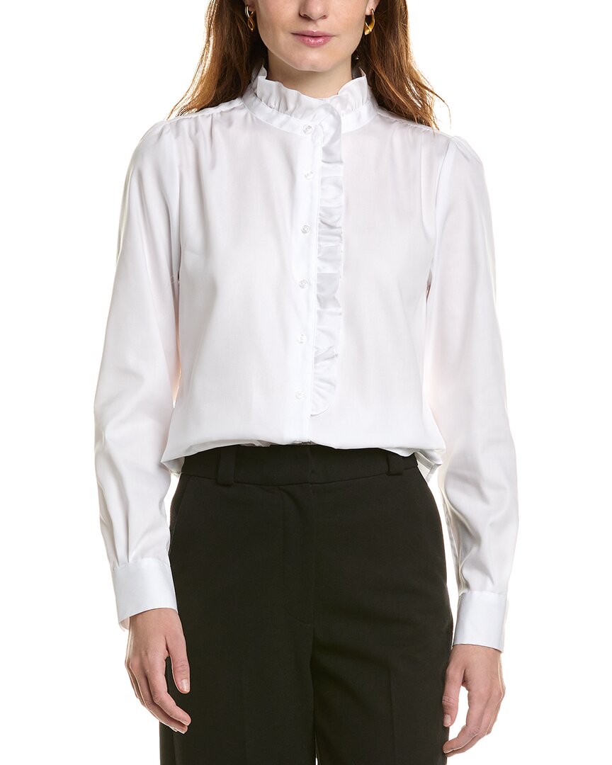 

Топ Anne Klein с оборкой на шее, белый