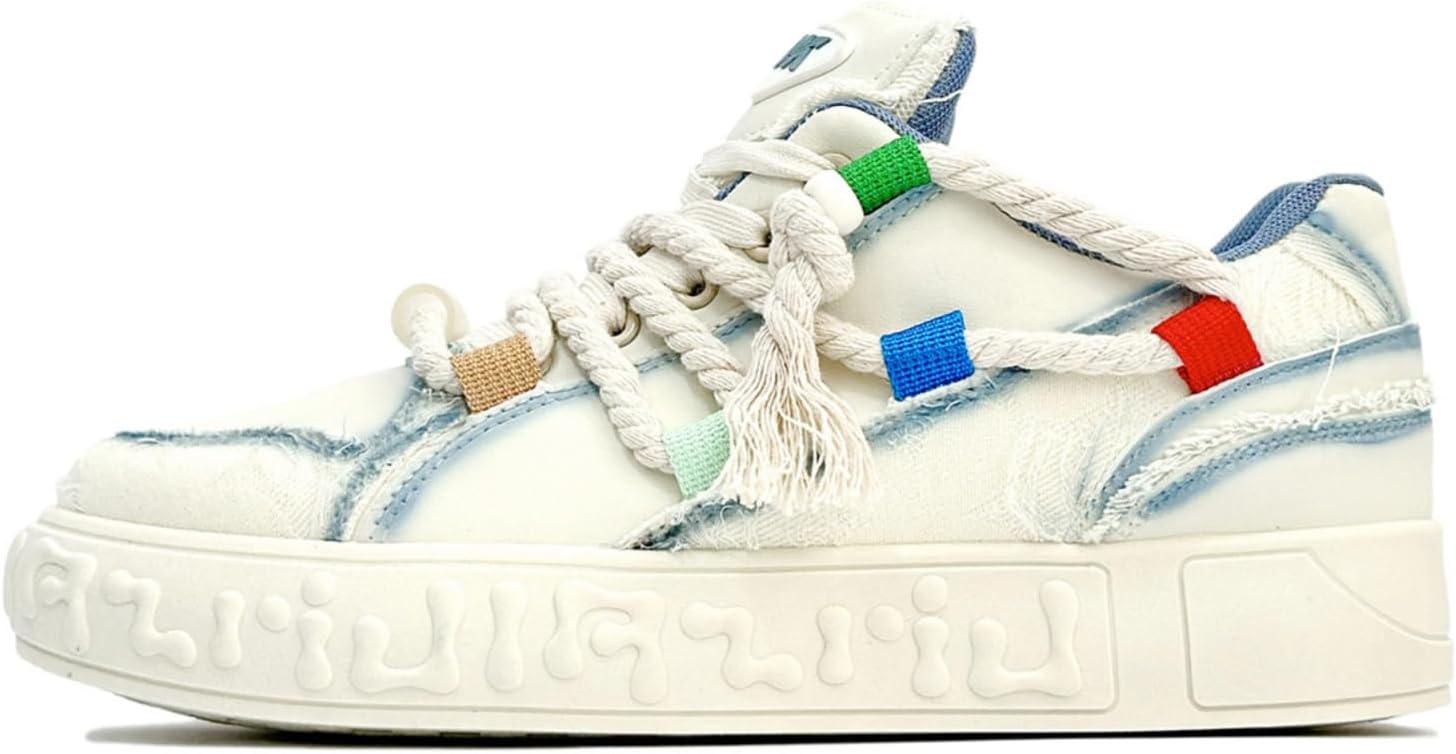 

Разноцветные кроссовки на массивной платформе с веревочным рисунком для женщин и мужчин, модная повседневная эстетичная обувь для прогулок и пар Acaritouch