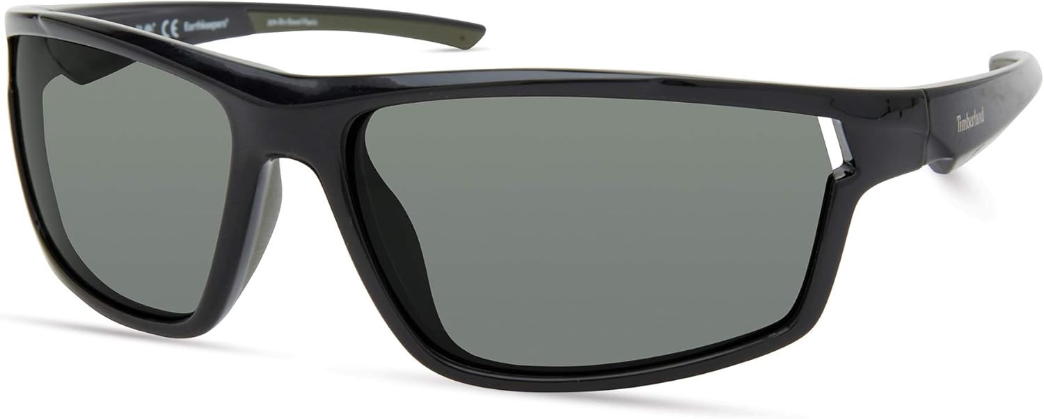 

Timberland мужские TBA9271 Polarized прямоугольные солнцезащитные очки, Shiny Black