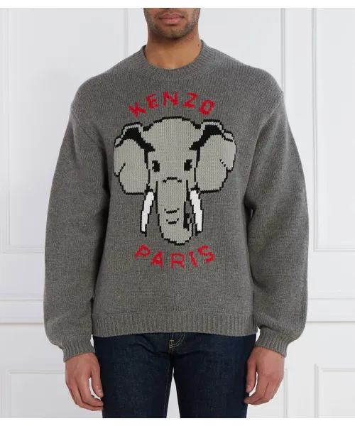 

Шерстяной свитер Comfort fit Kenzo, серый
