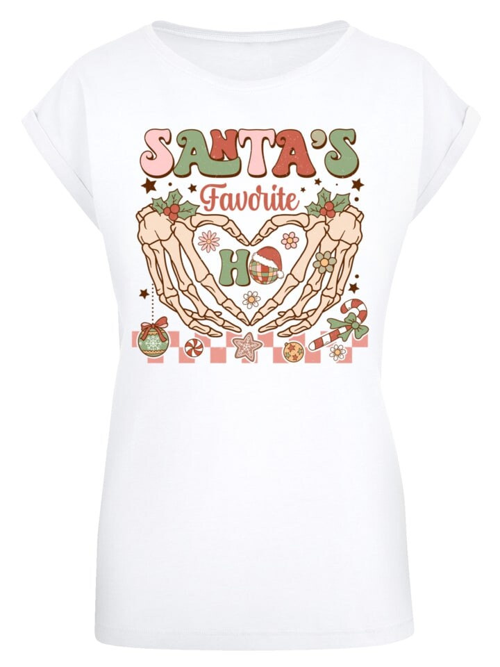 

Футболка F4NT4STIC T-Shirt Santas favorite Ho Ho Ho Weihnachten, белый