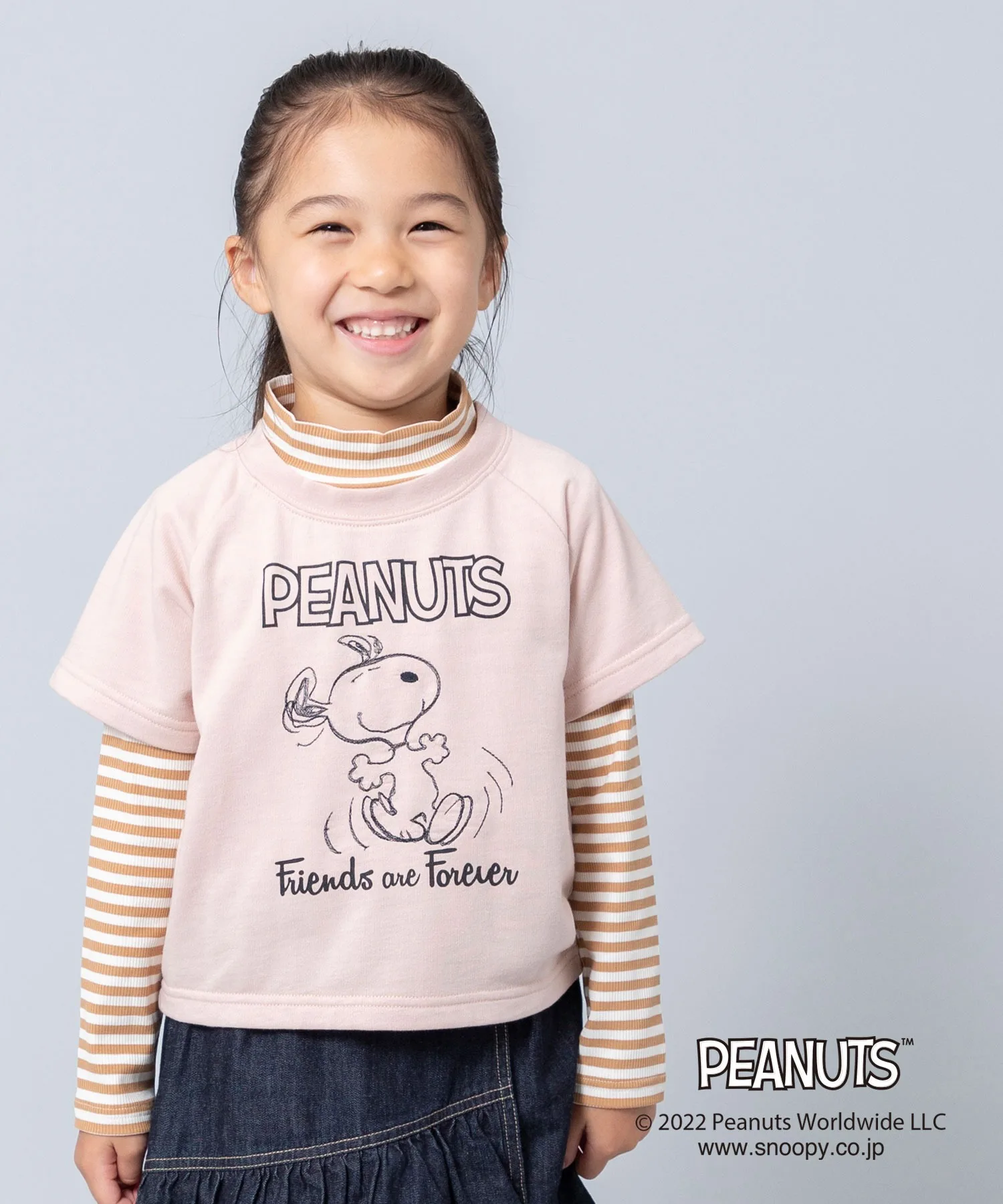 Детская футболка с вышивкой Snoopy PEANUTS бежевая — фото 3