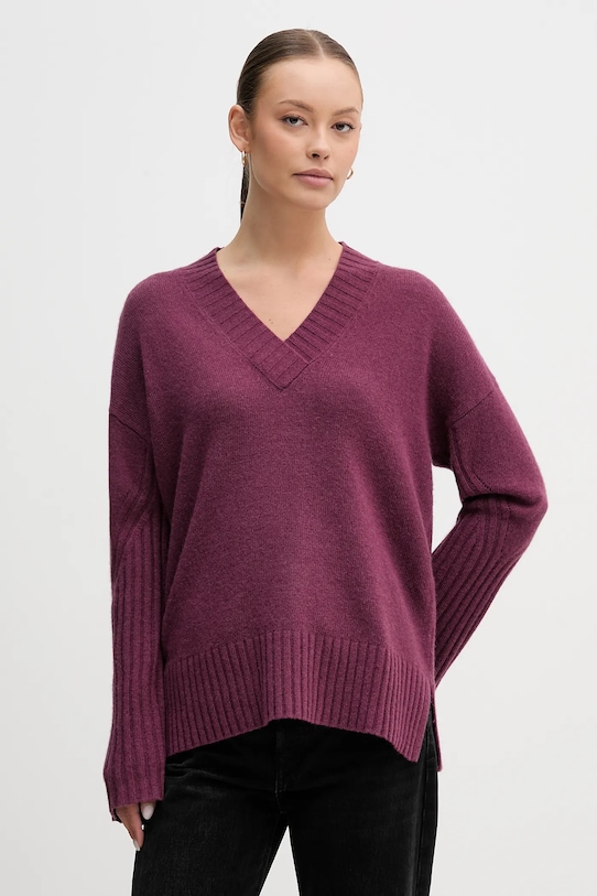 

Свитер из смесовой шерсти United Colors Of Benetton, фиолетовый