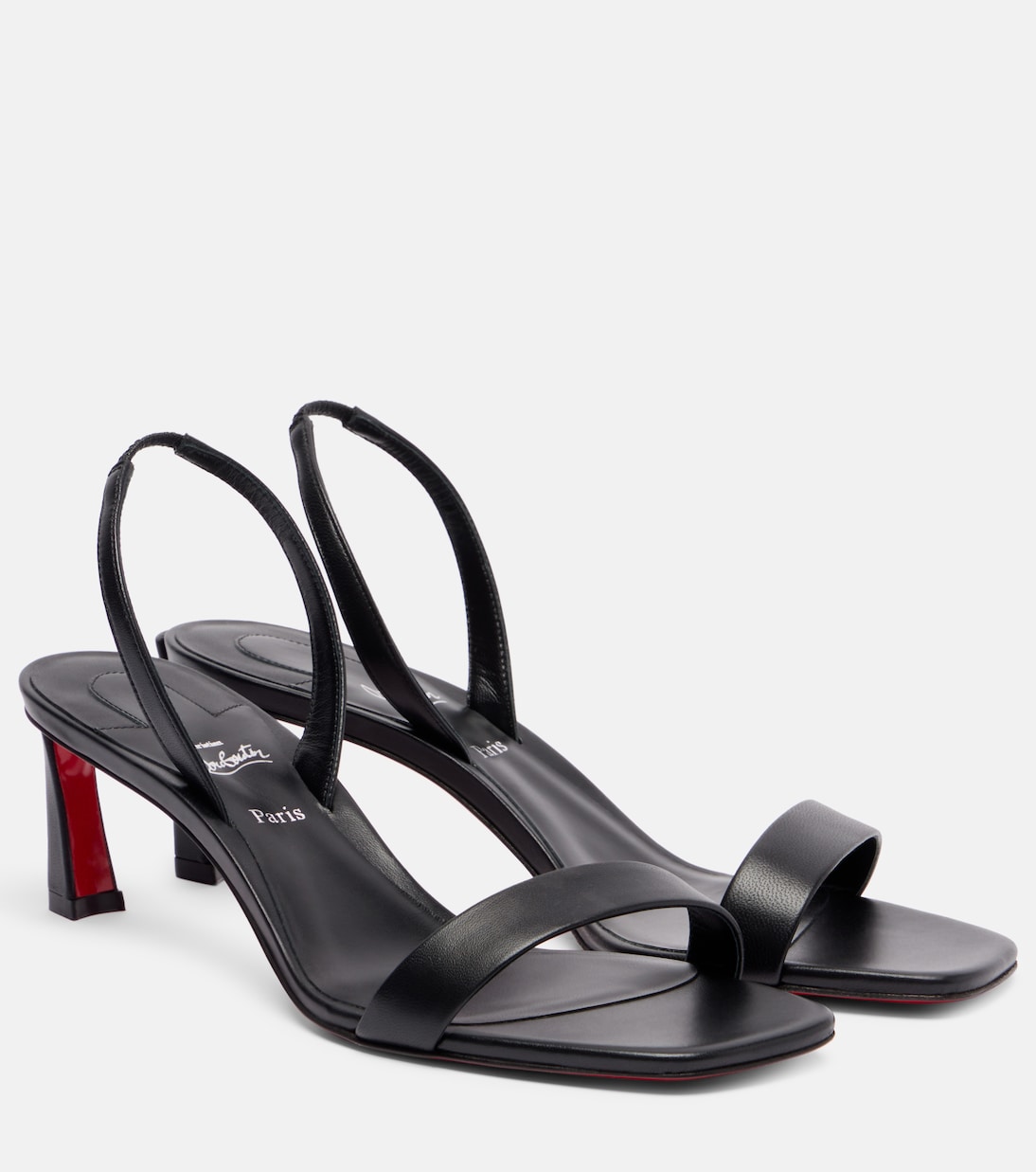 Кожаные босоножки O Condora 55 на ремешке Christian Louboutin, Black/Lin Black