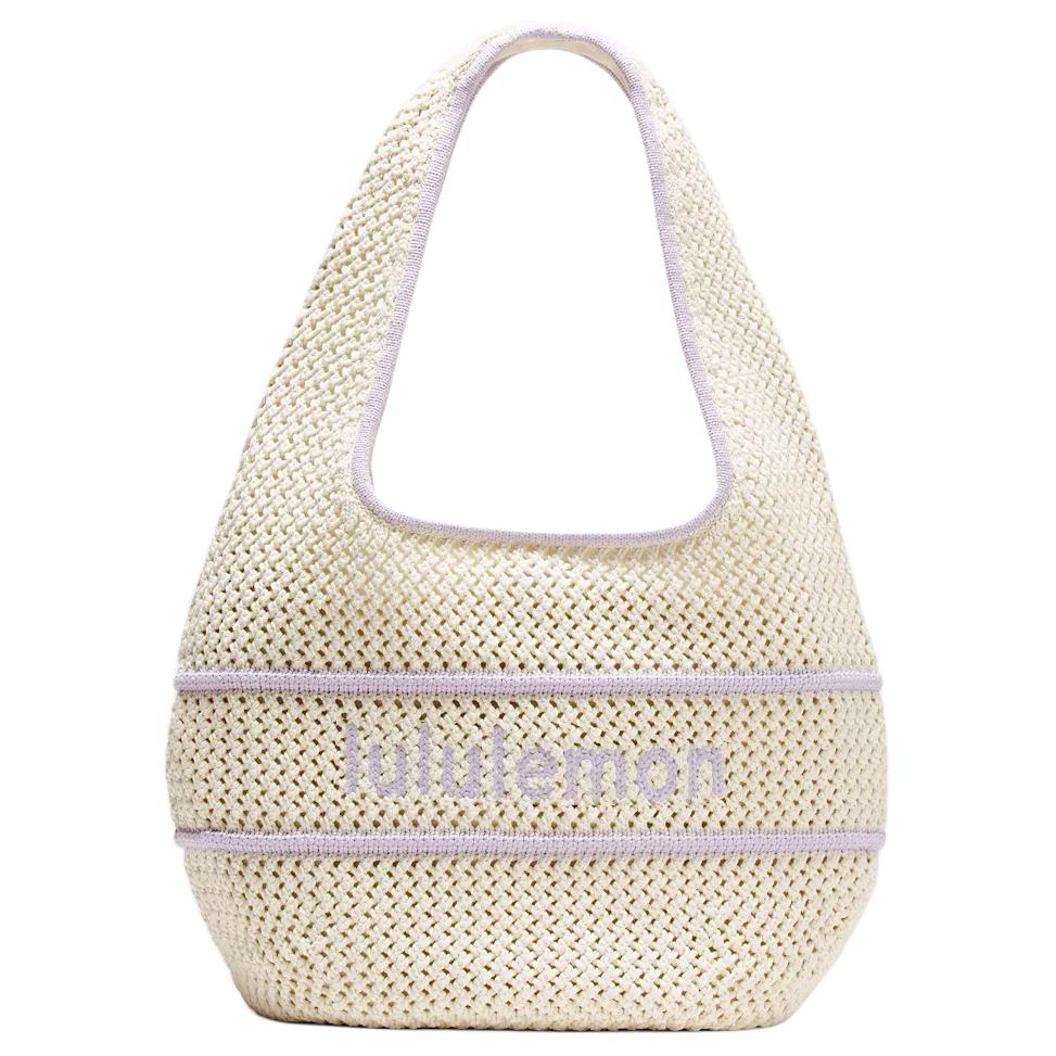 

Lululemon Полиэстеровая женская сумка через плечо с одним ремнём светлого слоновой кости белого лавандового кремового цвета, Light Ivory White Lavender Cream