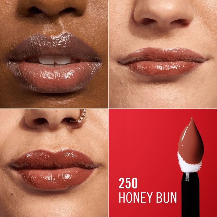 Жидкая губная помада Rimmel Thrill Seeker Lip Latex с гиалуроновой кислотой и витамином Е №. 250 Honey Bun, 6 мл — фото 3