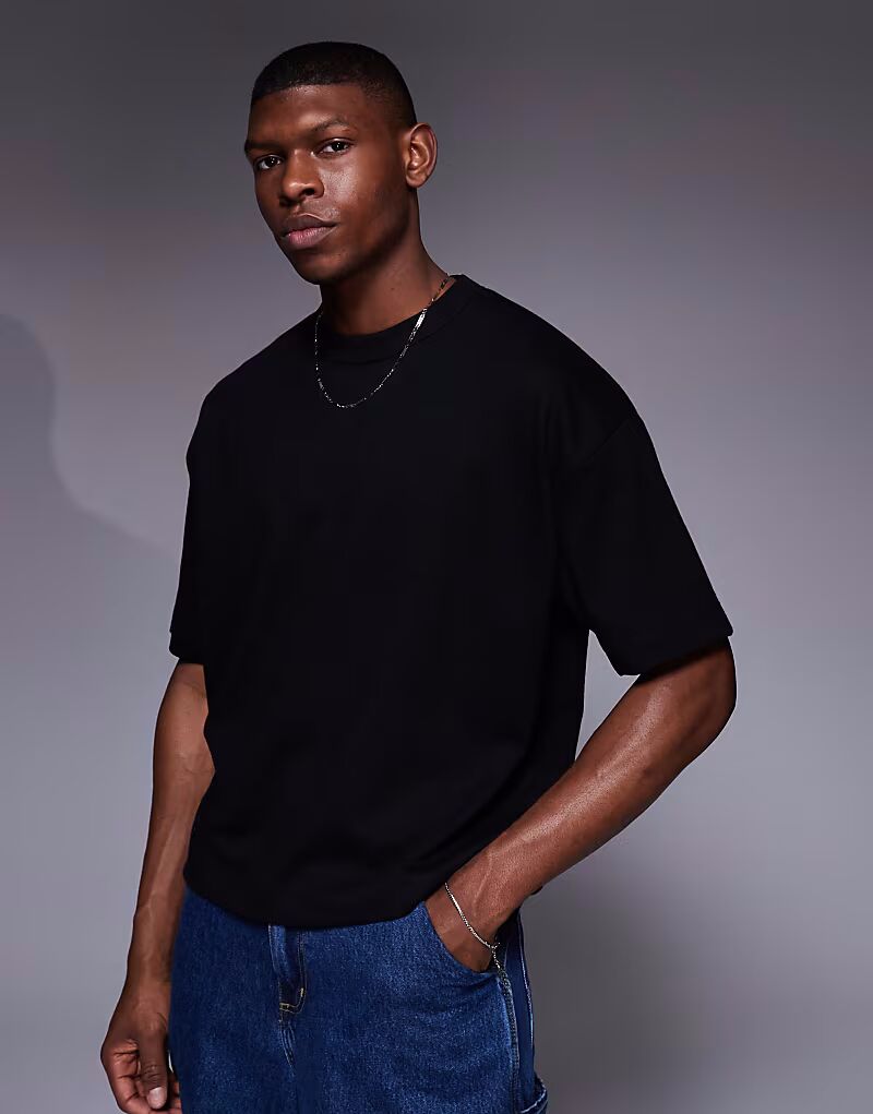 

Мягкая на ощупь свободная футболка ASOS DESIGN черного цвета