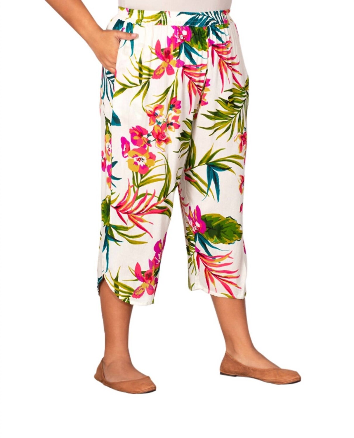 

Укороченные брюки Ibiza - Plus In Ivory Palms On The Plus Side