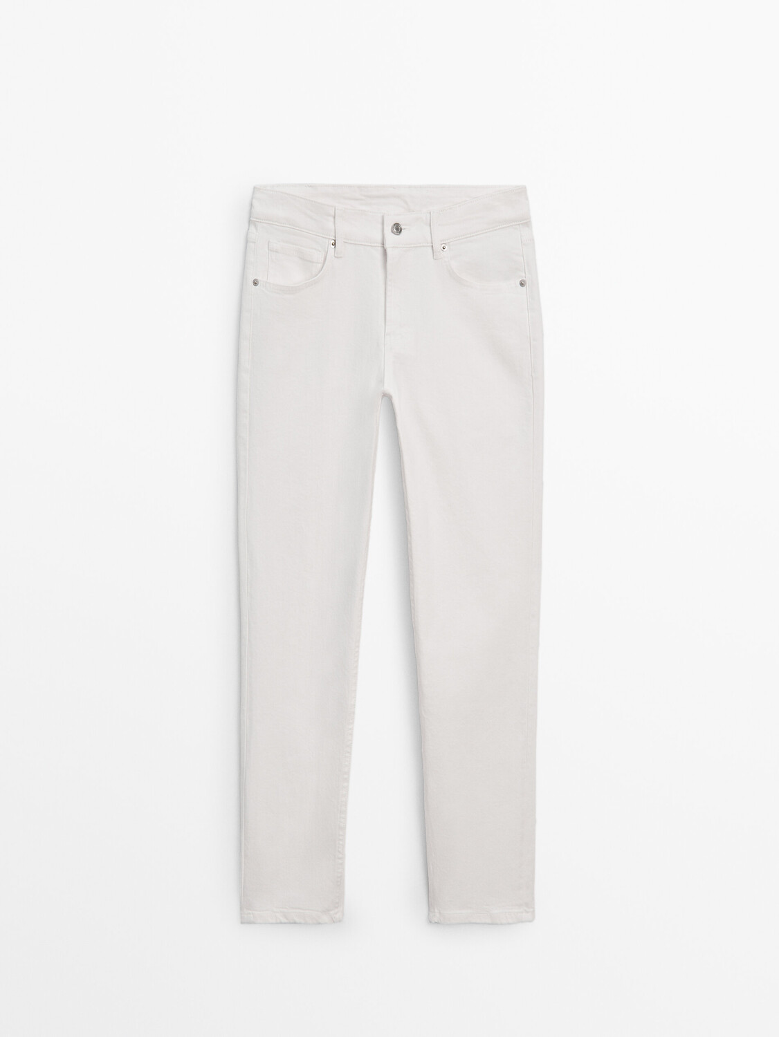 

Узкие укороченные джинсы со средней талией Massimo Dutti, бежевый