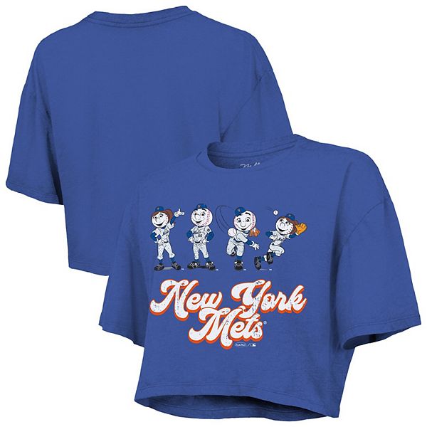 

Женская футболка-кроп New York Mets Majestic Threads
