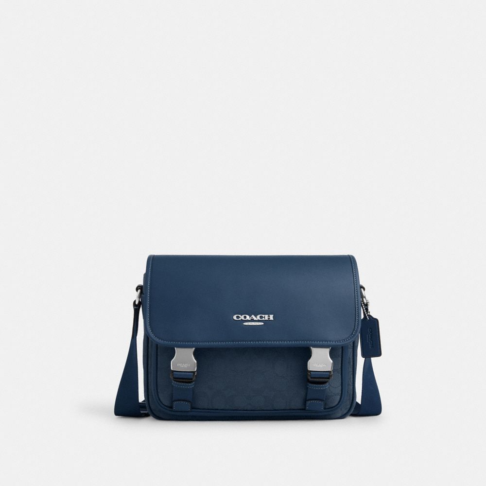 

Сумка-мессенджер Coach Racer Messenger Bag, темный деним