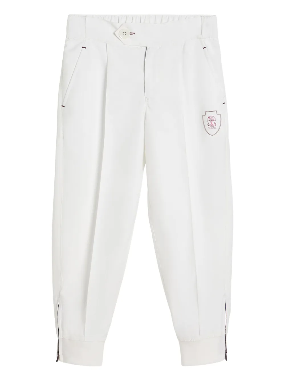

Брюки с нашивкой-логотипом Brunello Cucinelli Kids, белый