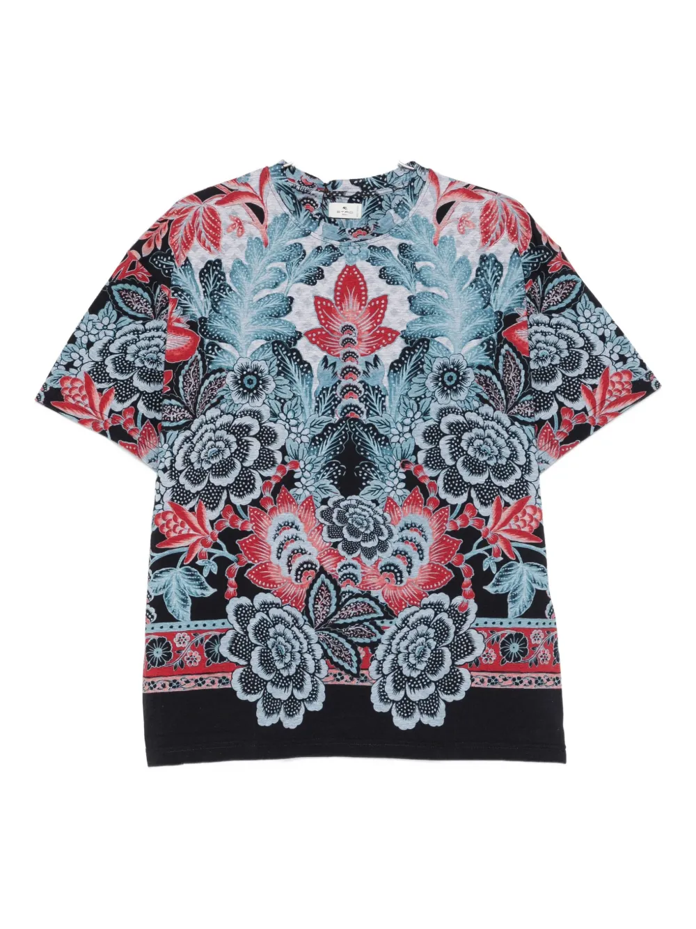 

Футболка с цветочным принтом Etro, синий