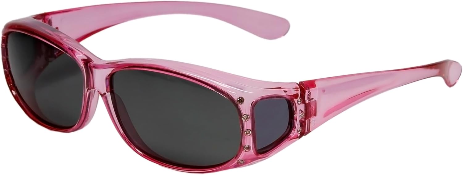 

Солнцезащитные очки Calabria RS2867POL-CR с поляризованными линзами, надеваемые поверх очков с диоптриями, женские, овальной формы, с защитой от УФ-излучения, Pink Crystal Silver Rhinestones