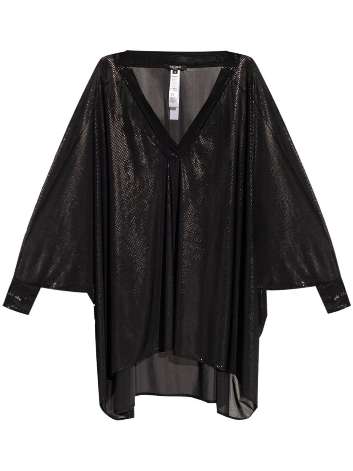 

Balmain пляжное мини-платье с металлическим эффектом, черный