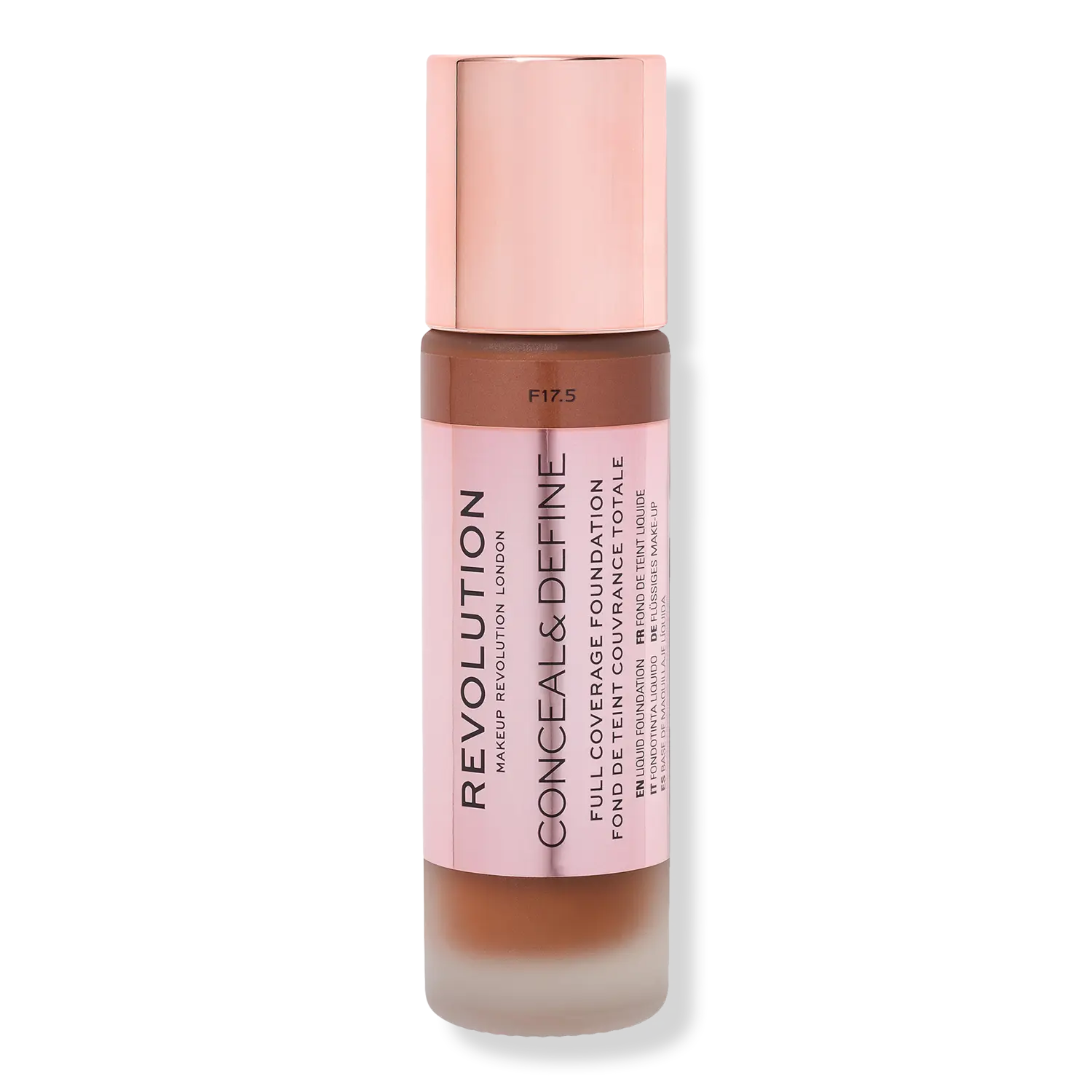 

Тональный крем Conceal & Define с полным покрытием Revolution Beauty, F17.5 (for dark skin tones w/ an olive undertone)